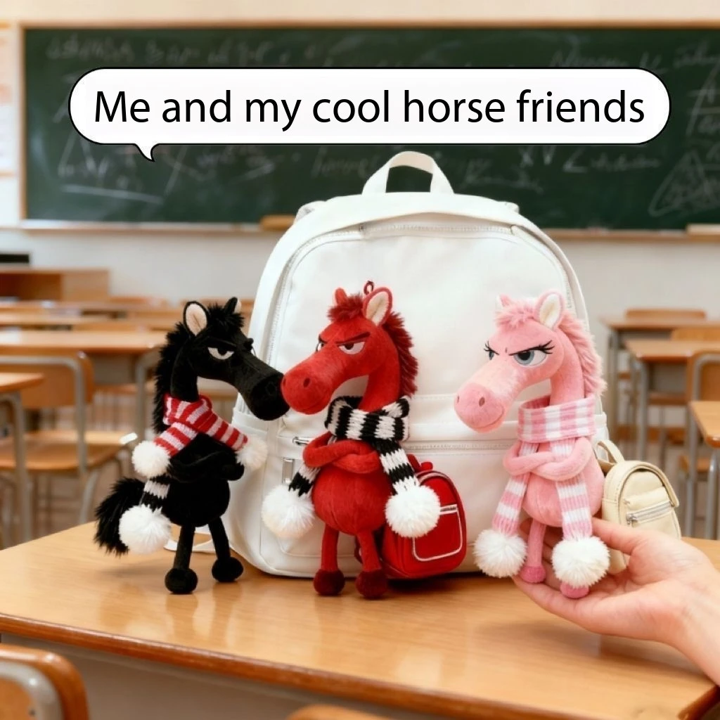 2026 دمية قطيفة جديدة تميمة رأس السنة من سنة الحصان لعبة المهر القطيفة على ظهره ملحقات معلقة هدايا عيد الميلاد #6