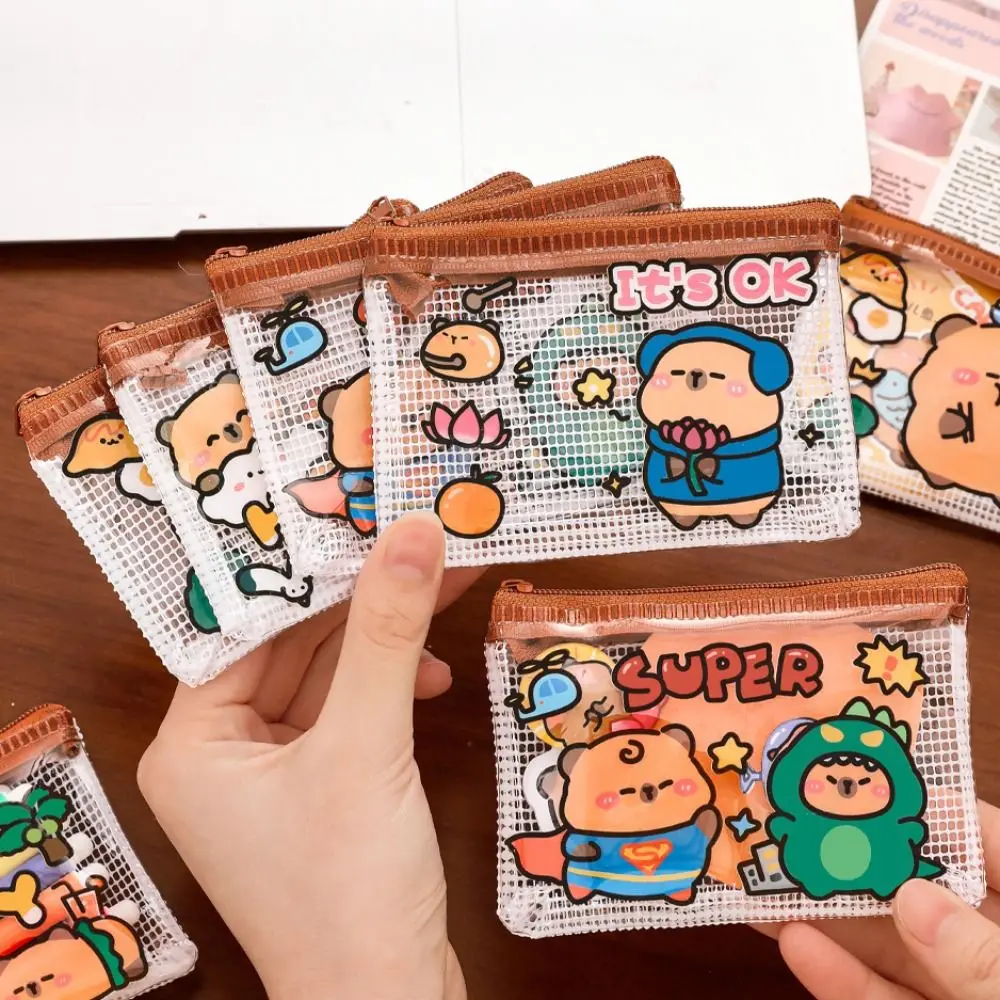 

Waterproof Capybara Storage Bag PVC Cartoon Coin Purse Mini Wallet Kids Gifts