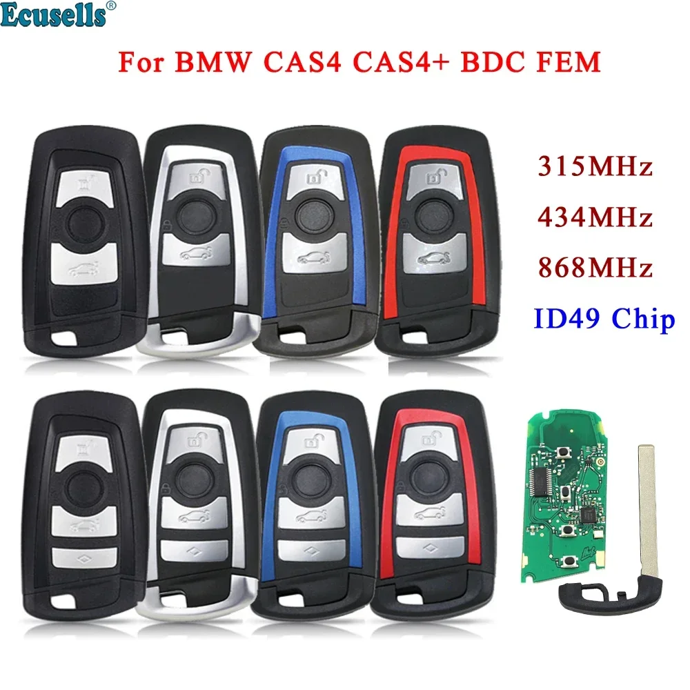 

3/4 Buttons Keyless Remote Key 315MHz 434MHz 868MHz for BMW 5 7 F Series X5 X6 520 730 740 F31 F30 CAS4 CAS4+ with ID49 Chip