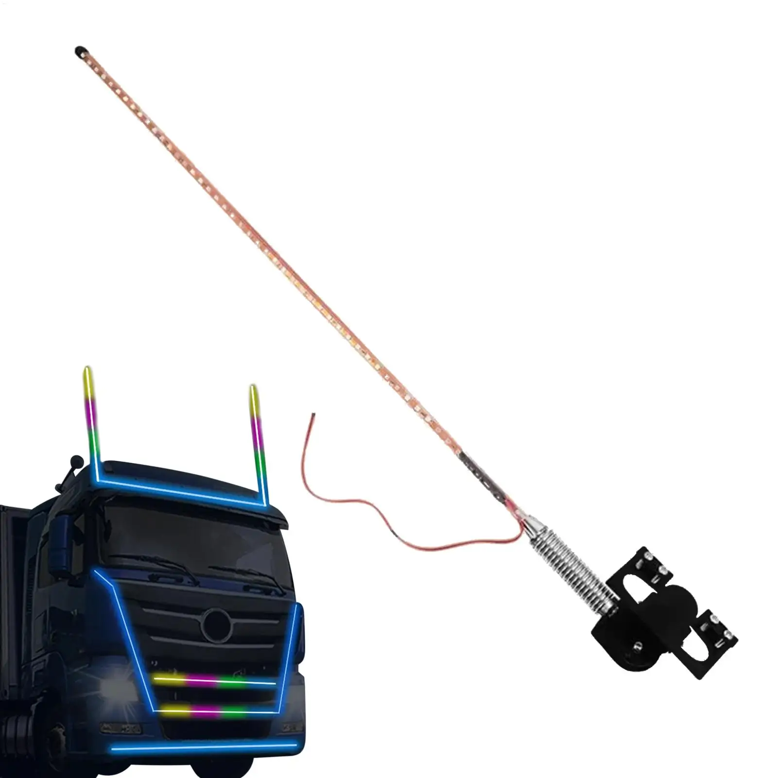 

1Pcs LED Whip Lights APP Control Flagpole Antenna Whips APP RGB Lamp For UTV ATV Off Travel, Business Trip, Commuting