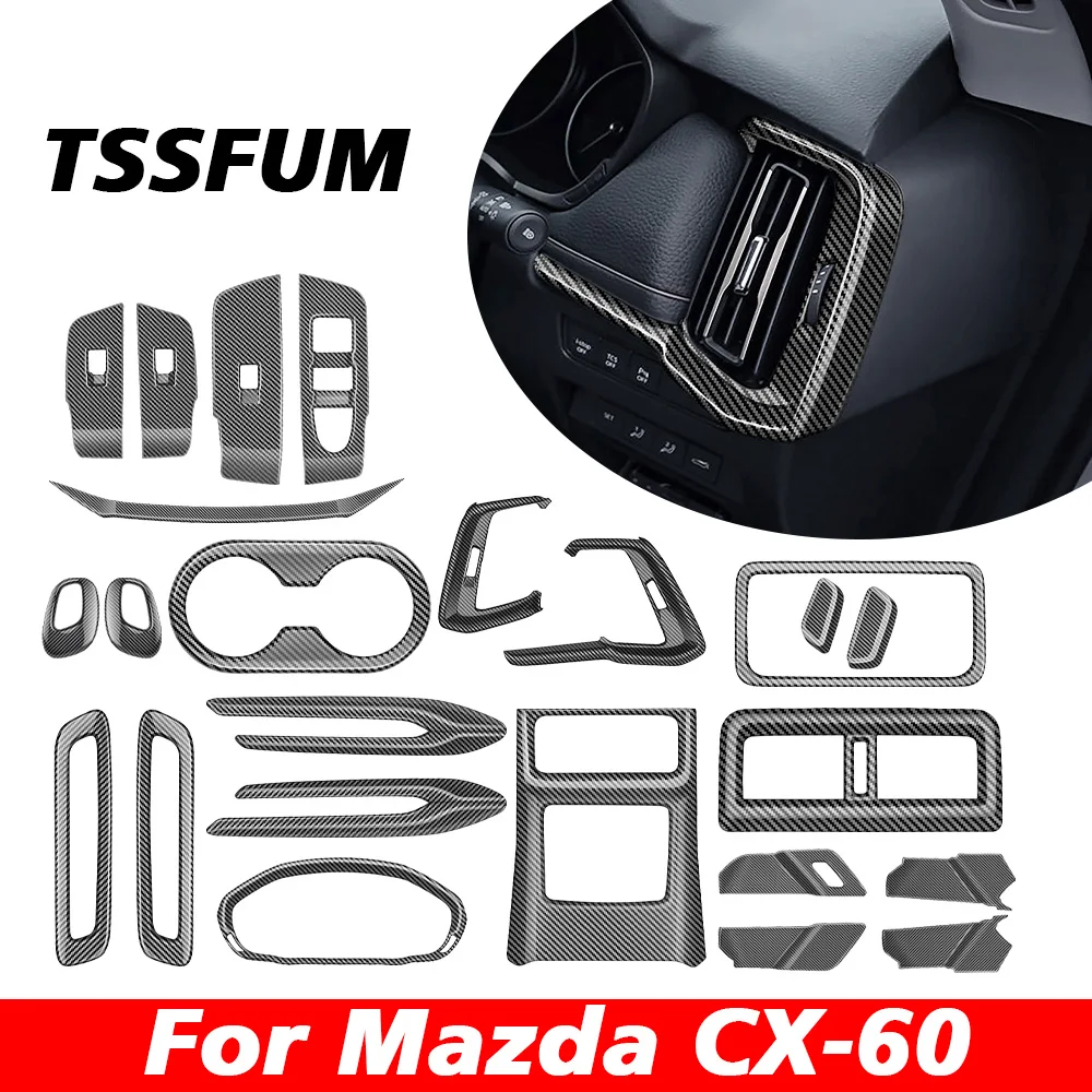

Car Interior ABS Carbon Fiber Car Sticker Control Gear Shift Panel Cover For Mazda CX-60 CX60 PHEV 2022 2023 2024 Accessories