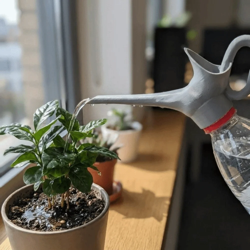 3D Printing Plastic Bottle Watering Connector Long Mouth Nozzle Water Saving Sprinkler Connector Portable Plant Watering Tool