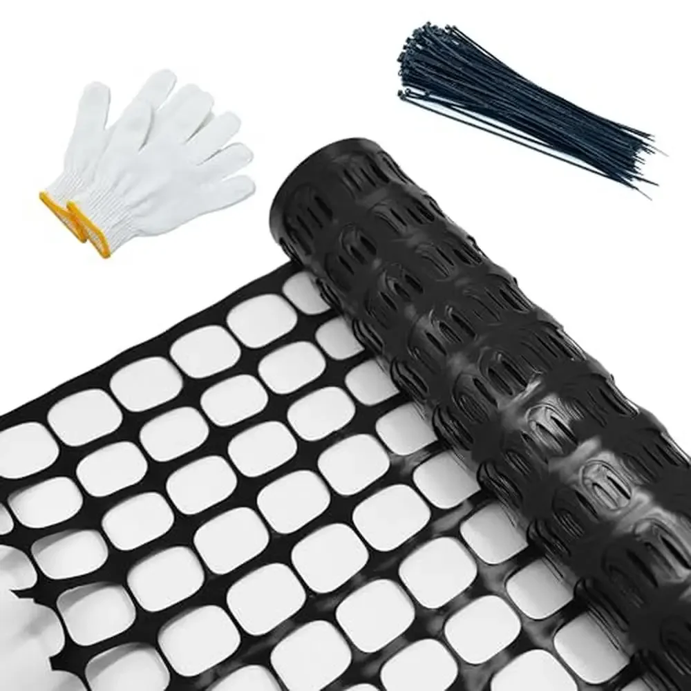 

Reusable 4ft x 100ft Safety Fence Netting Roll with Zip Ties Garden Snow Animal Barrier Mesh