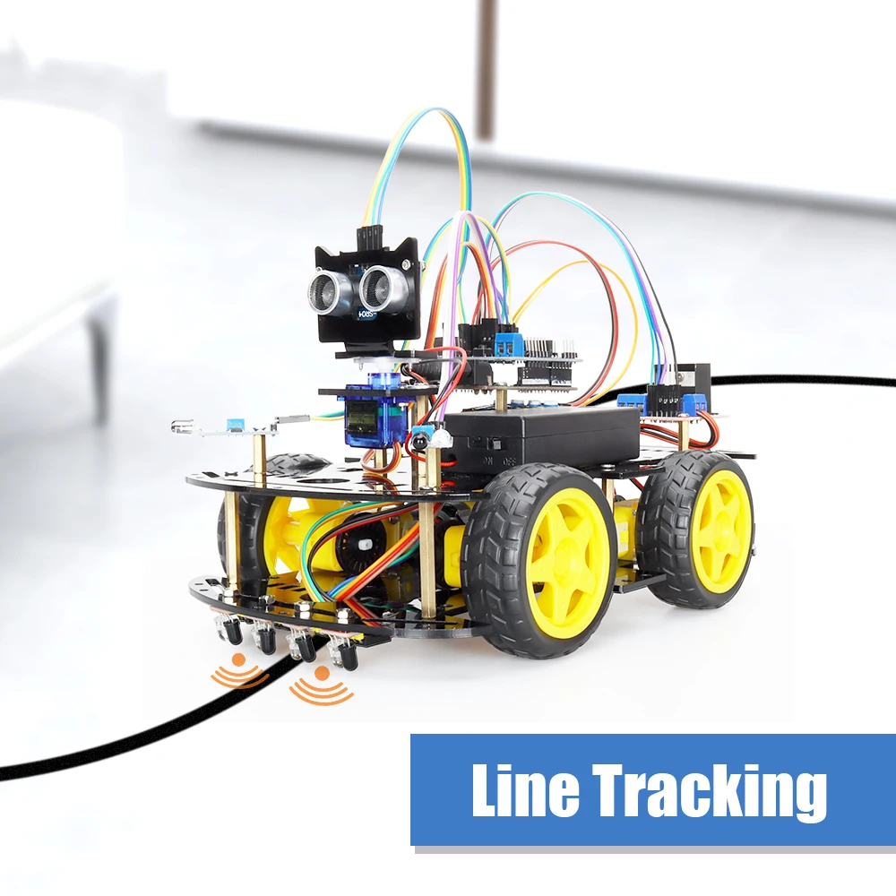 Tscinbuny Robot per Arduino Kit 4wd Kit di automazione Kit elettronici programmazione automazione robotica Kit di componenti Robot