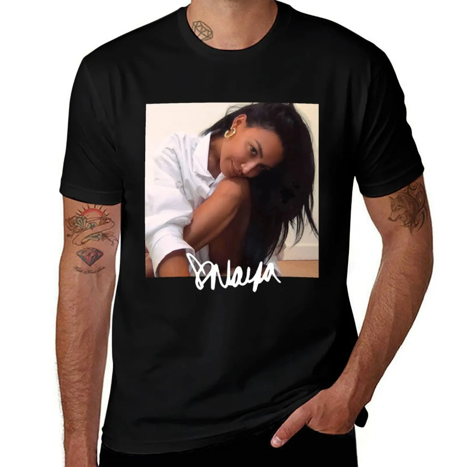 

Naya Rivera Santana Lopez Glee T-Shirt man clothes Short sleeve tee fitted t shirts for men