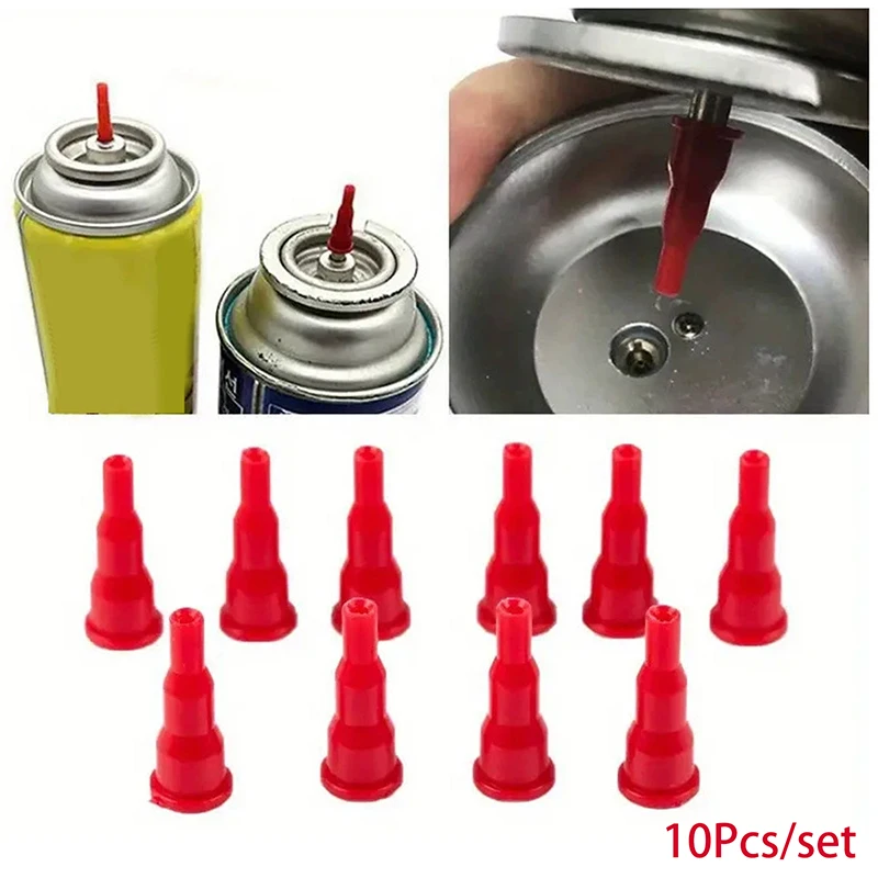 Nouvel adaptateur de buse à butane (10 pièces) pour convertir une cartouche en réservoir gonflable, connecteur de buse à gaz pour remplissage de briquet par pulvérisation