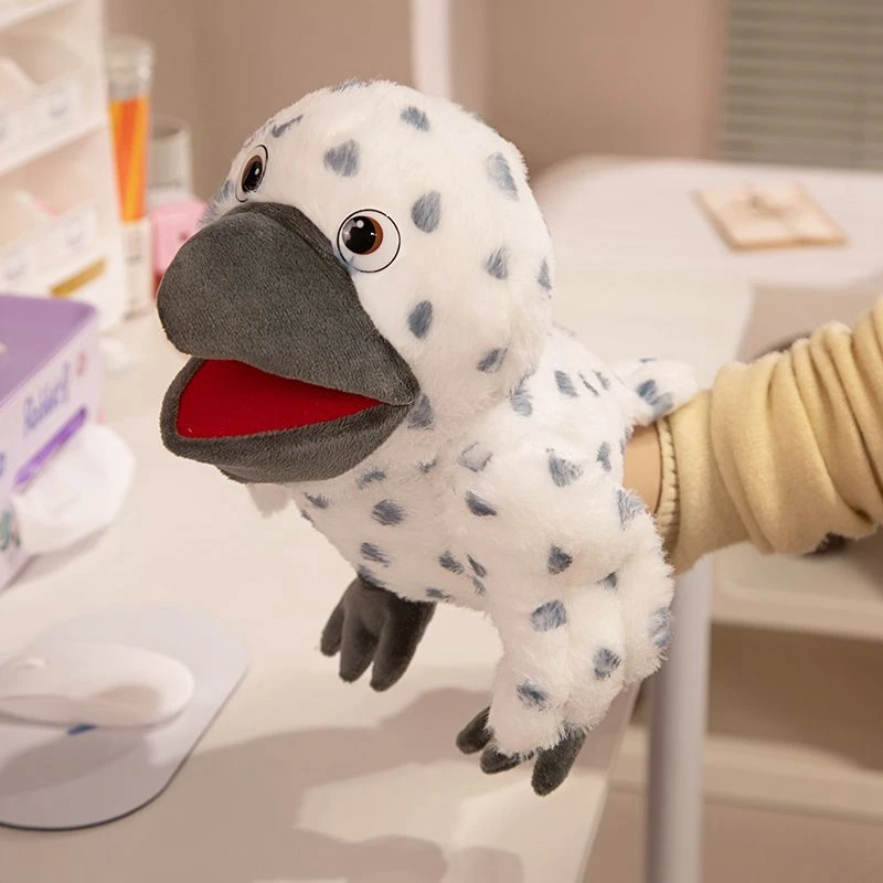 35cm Urocza Lalka Ptak, Pluszowa Maskotka, Zabawka Edukacyjna dla Dzieci, Interaktywna Rękawica do Wertyloquizmu, Interaktywna Zabawka Rodzinna, Lalka Ptak