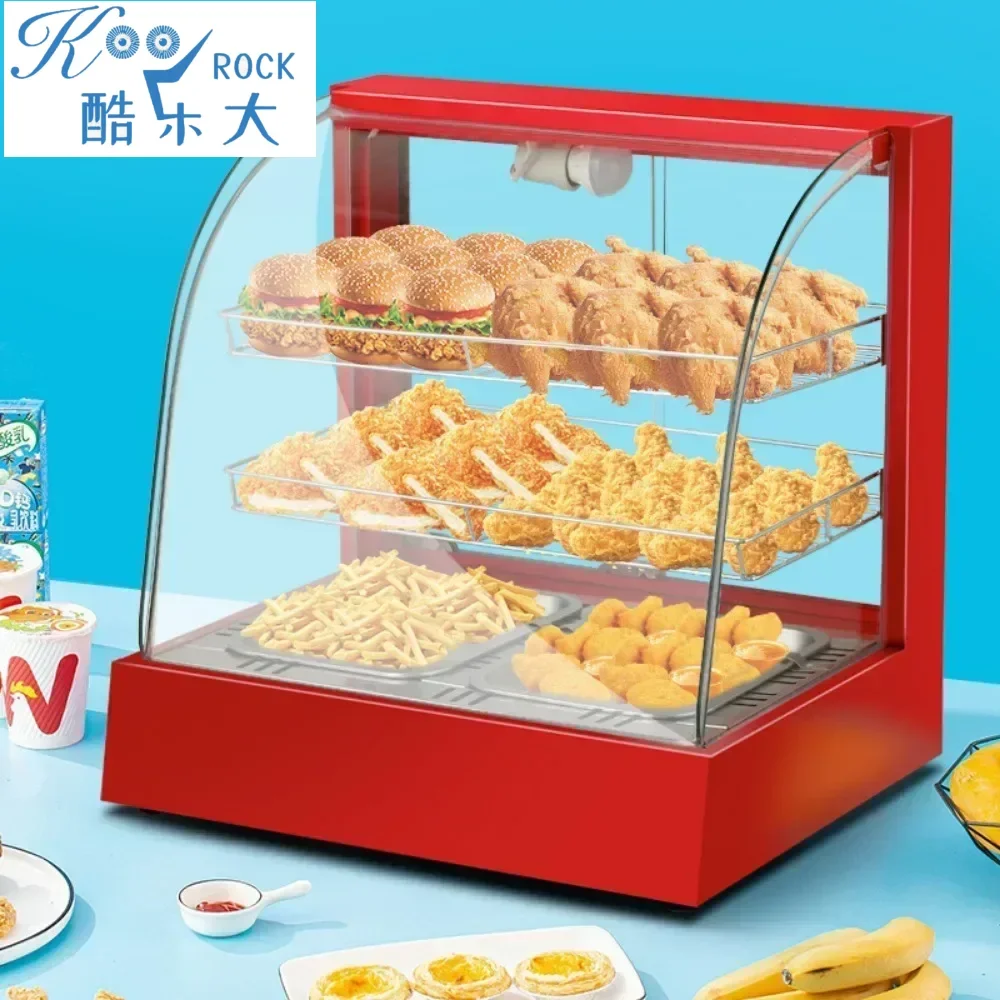 

Commercial desktop Food Warmer Cabinet - Glass & Metal Display Case, Electric Fly-Proof for Bread, Pastries, Hot Drinks & Snacks