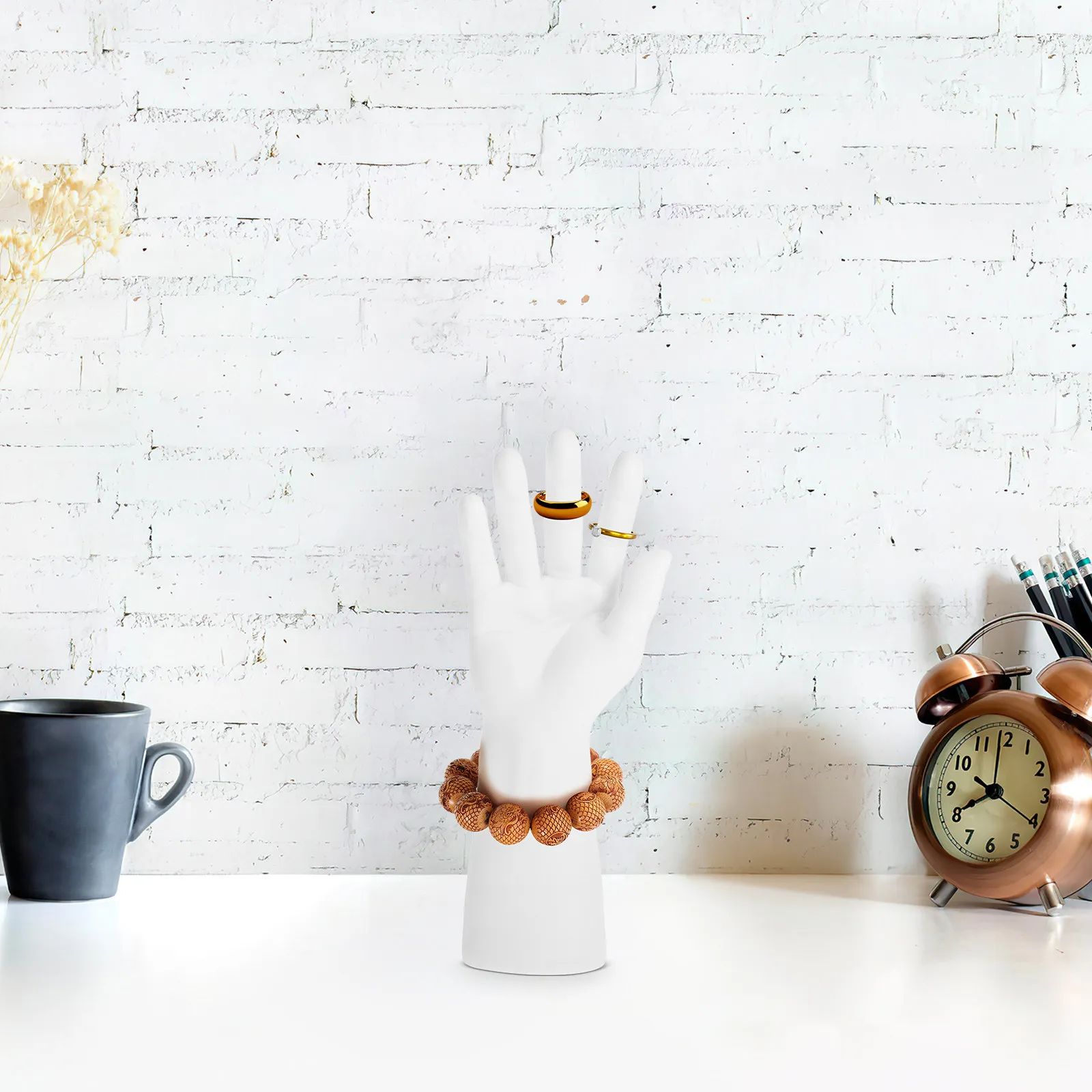 

2Pcs Fake Hand Jewelry Display Holder Ring Bracelet Mannequin Stand Portable Lightweight for Jewelry Store and Photo Shoots