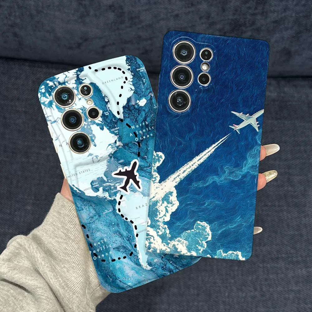 

Anime airplane art cool For For Samsung Galaxy S26 S25 S24 S23 S22 S21 Plus Ultra FE Lite 5G Feilin Wave Oil Shell Phone Case
