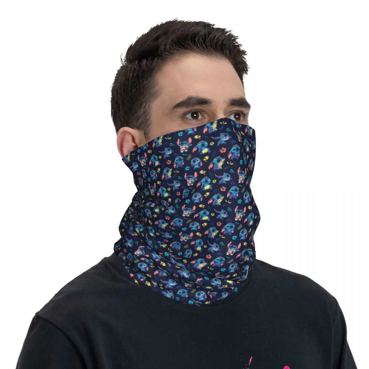 Polaina de cuello con patrón de punto lindo personalizado, bufanda Bandana de Anime de invierno con protección UV para hombres y mujeres para ciclismo