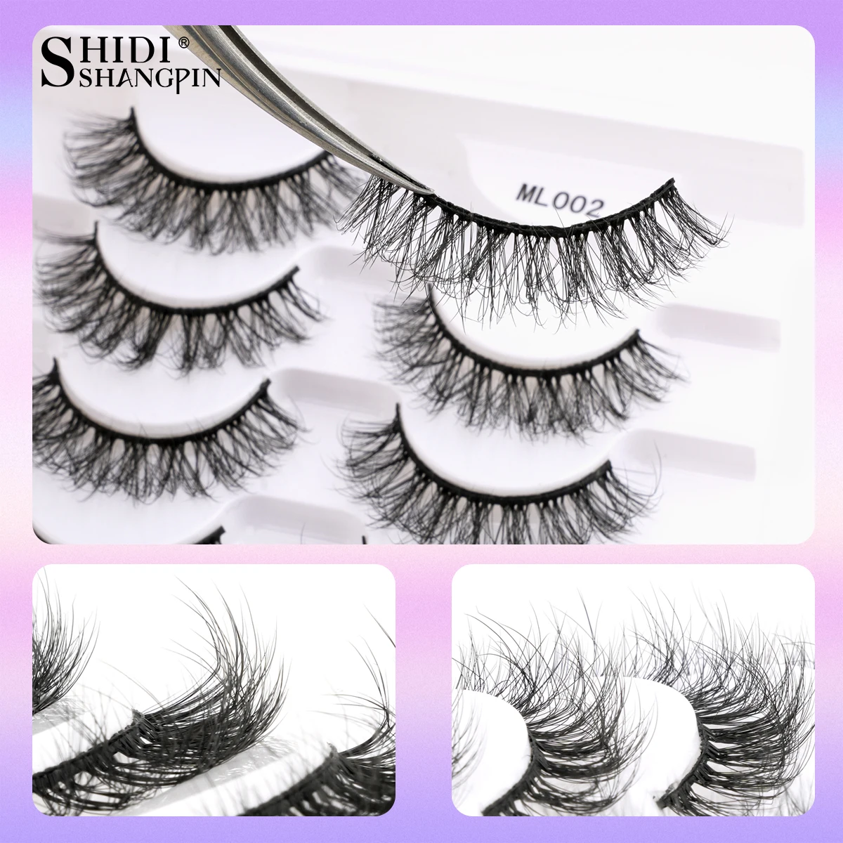 SHIDISHANGPIN 6/10 Paar Kreuz-Manga-Wimpern, 3D-natürliche falsche Wimpern, flauschige weiche Wimpern, Wispy, natürliches Wimpernverlängerungs-Make-up