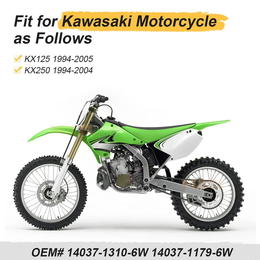 Green Radiator Shrouds Guard Set for Kawasaki KX125 KX250 1994-2005 14037-1310-6W