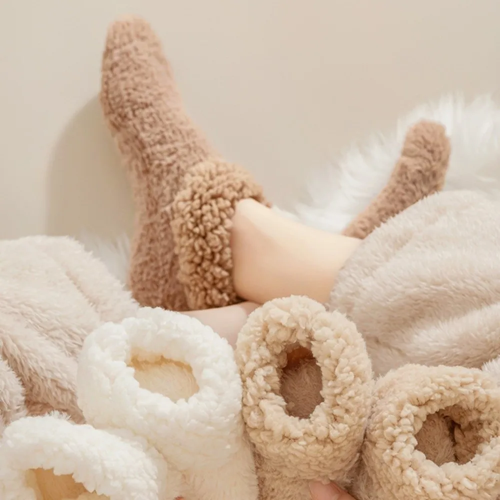 

Hosiery Berber Fleece Sleeping Socks Soft Night Wear Floor Socks Keep Warm Solid Color Winter Foot Covers Indoor