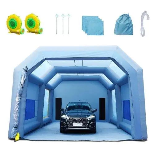 Cabine de peinture gonflable avec souffleurs, tente de pulvérisation, système de filtre à air, voiture et moto, 33x20x13 pieds, 950W, 1100W