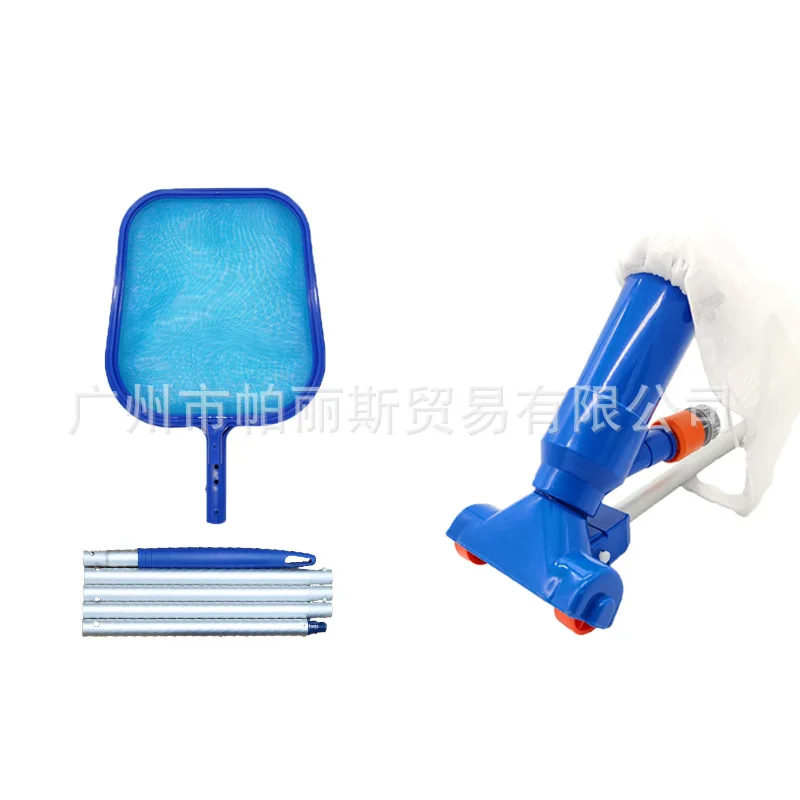 Swimming Pool Vacuum Jet Suction Head 5 Inch Medicine Dispenser Blue And White Gloves Set Cleaning Tool