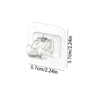 Set Kait Perekat Diri 2/4/8 Klip Batang Gorden Bebas Pukulan Kait Tirai Jendela Tempat Hiasan Dinding Penjepit Rumah Tangga Klip Tetap 8 tempat gorden penjualan terbaik - №