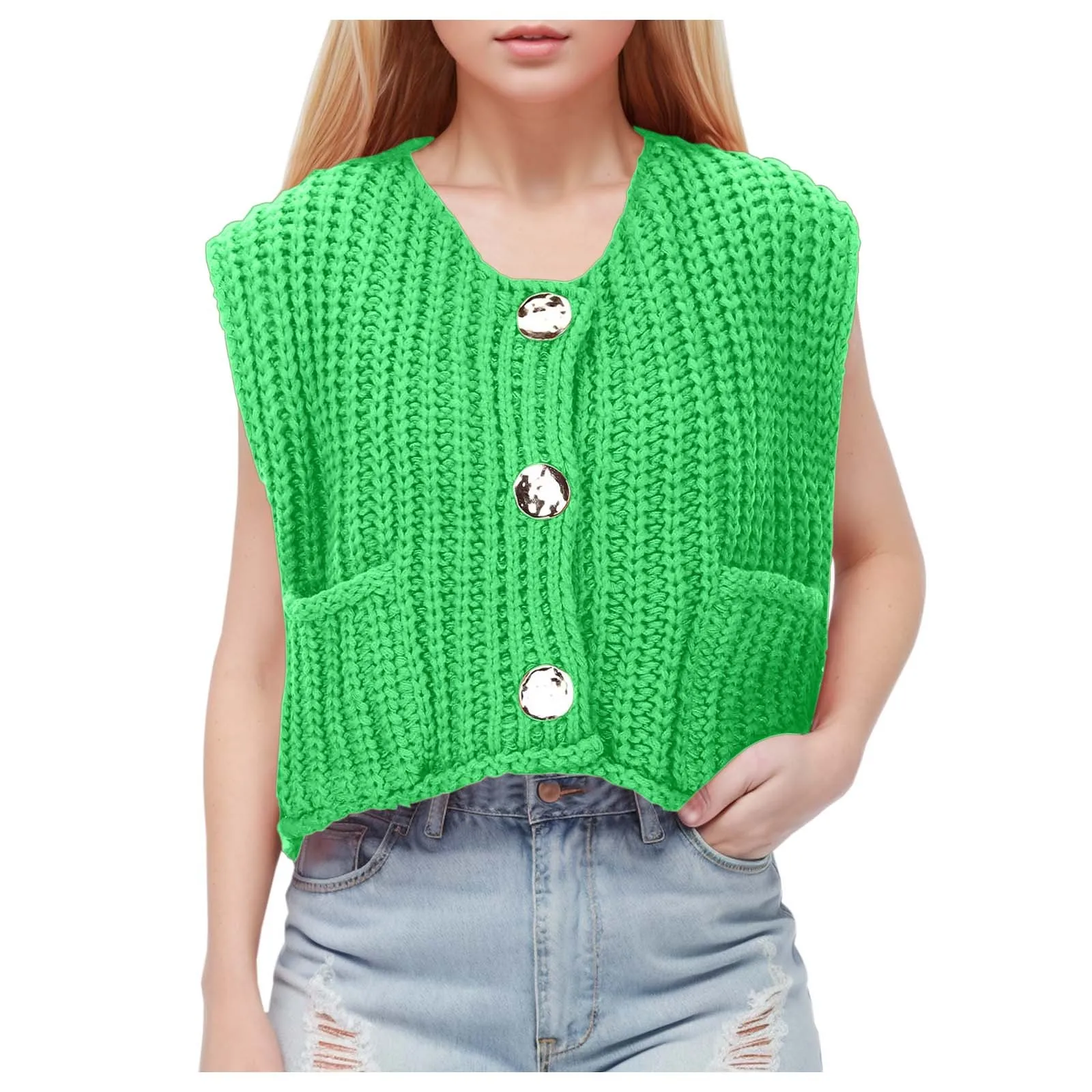 Women's Sleeveless Solid Color Pocket Button Knit Rainbow Sweatshirt for Men Quarter Zip Sweatshirts for Men Big And Tall