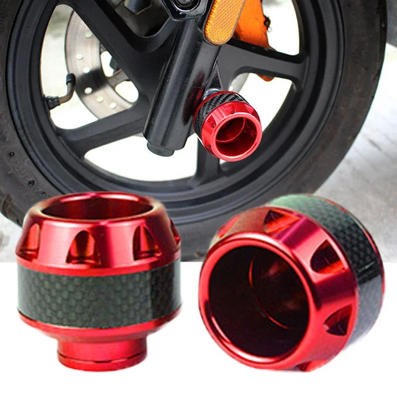 

1Pair Aluminum Alloy Sliders Crash Motorcycle Falling Protector Carbon Fiber Explosion-proof Front Fork Cups Moto Accessories