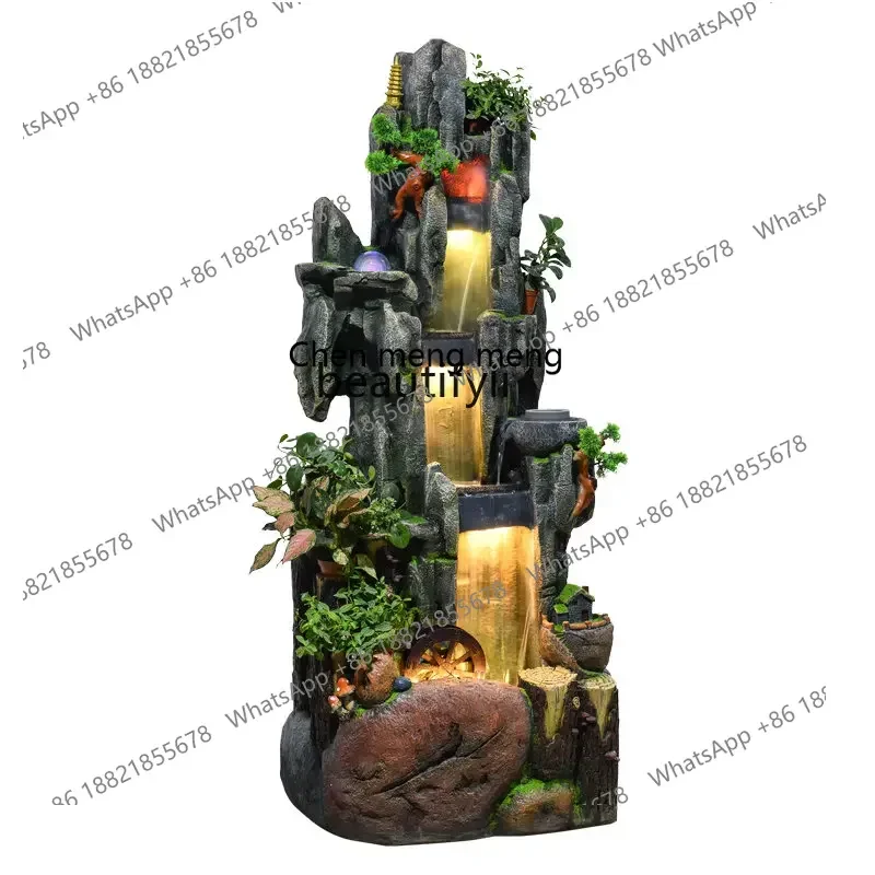 

newRockery Living Room Indoor Humidifier Lucky Bonsai Water Fountain Fish Pond Decorationss1001