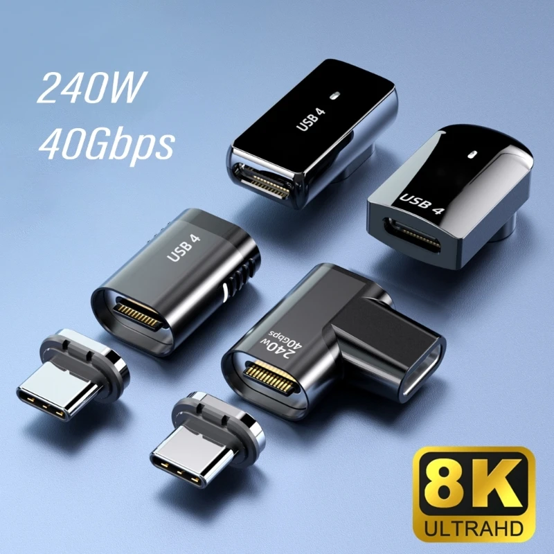 

TypeC Right Angles Charging & Data Transfer Solution TypeC Attachments 240W Power Delivery 8K@60Hz Support F19E