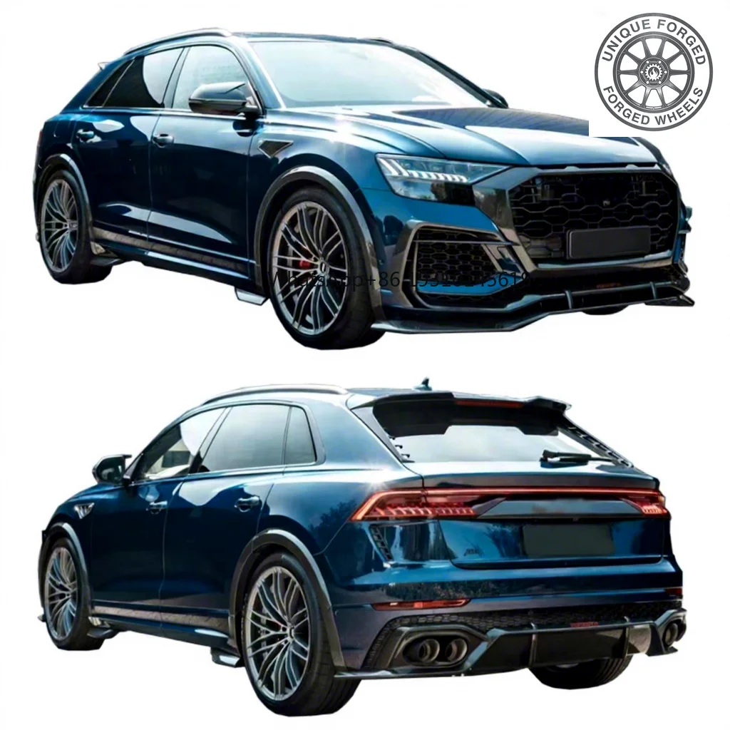 

26 Style AB Carbon Fiber Body Kit Front Shovel Side Skirts Rear Diffuser Spoiler Wheel Arches Suitable For Audi RS Q8