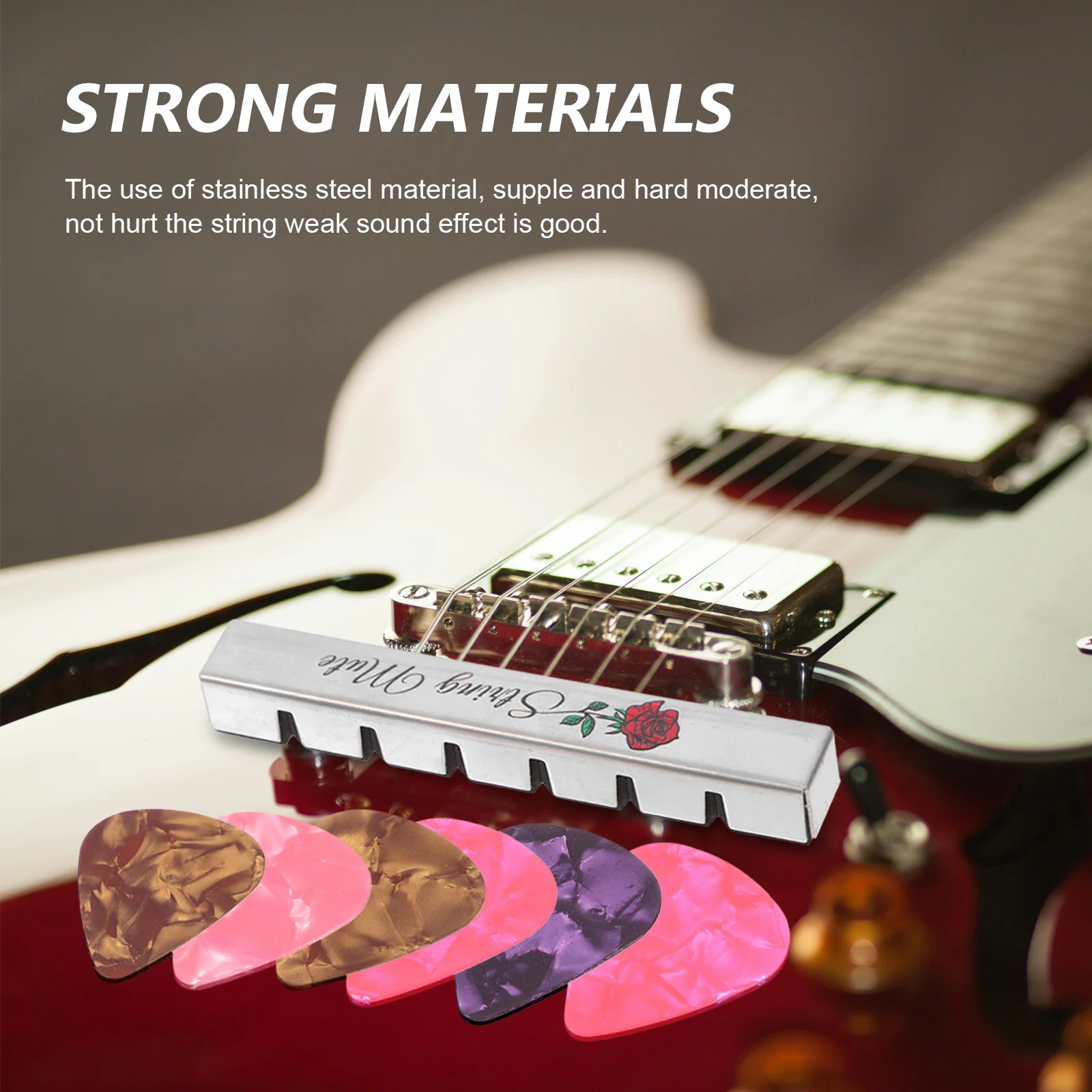 

1Set Practical Guitar Mute Sound Reduction Stainless Steel Durable Lightweight Compact Portable Guitar Practice