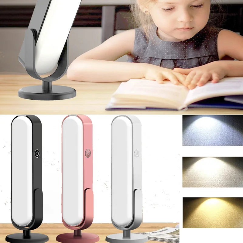 

3 Color Dimming Touch Reading Book LED Desk Lamp USB Rechargeable Table Lamp Computer Study Office Night Light for Bedroom