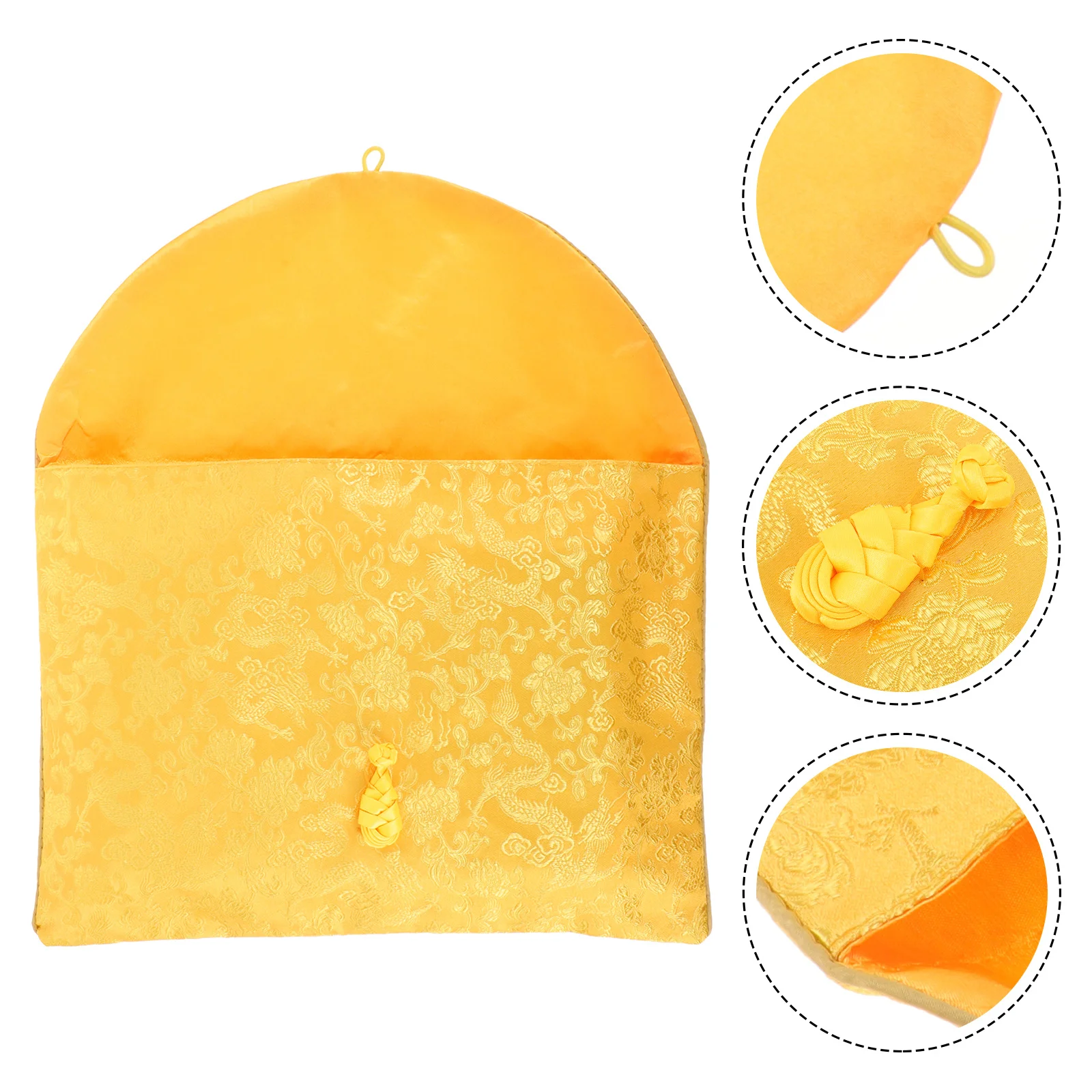 Scriptures Bag Brocade Cloth Pouch With Chinese Knot Embroidery Storage For Jewelry Files Sundries Organizer Ethnic Style