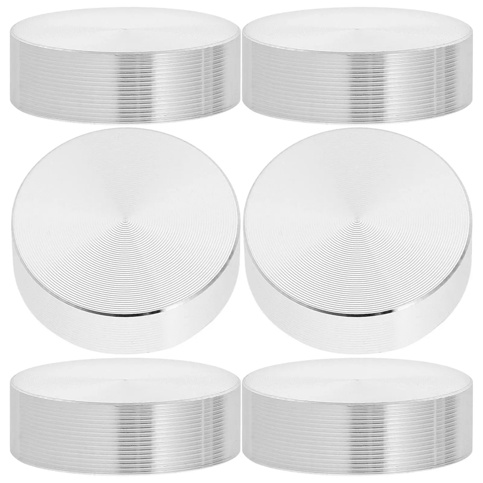 

6 Pcs Alloy Discs Thick Silver Round Aluminum Alloy Disc Hardware Cake Circles Glass Tops Adapter Furniture Legs