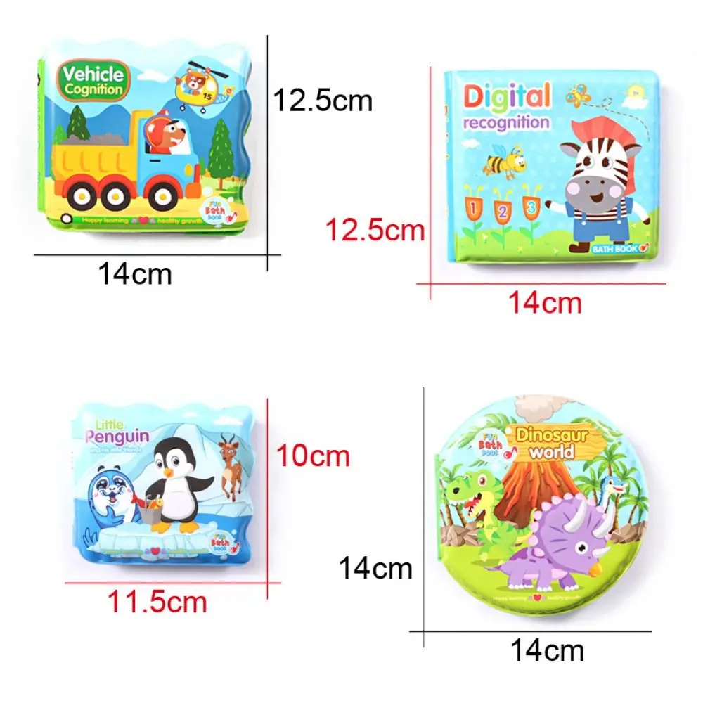 Color Changing Waterproof Bathroom Books Bath Books Waterproof Floating Cloth Book Cartoon EVA Sound Bath Books Baby