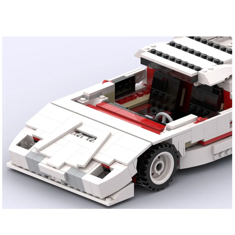 MOC-103388 Classic Movie Series Supercar Assembly Stitching Building Block Model• 771 Parts MOC Creative Building Block Toy