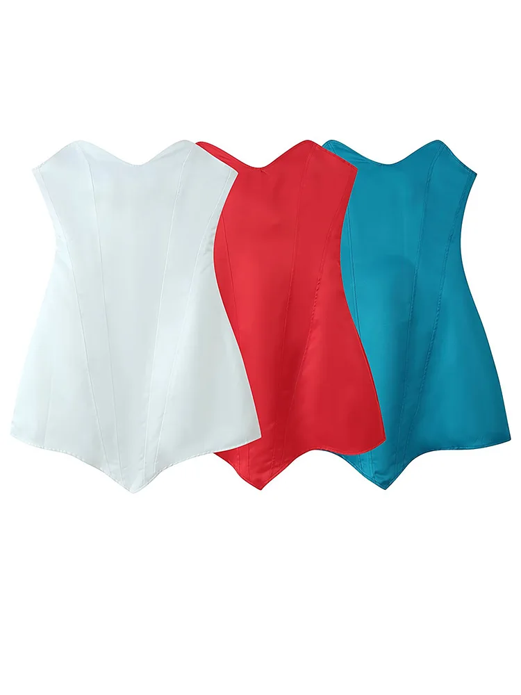 

HH Summer Women Fashion Back Lace-up Backless Sleeveless Strapless Solid Dress Female 3-color Side Zipper Corset Mini Dress