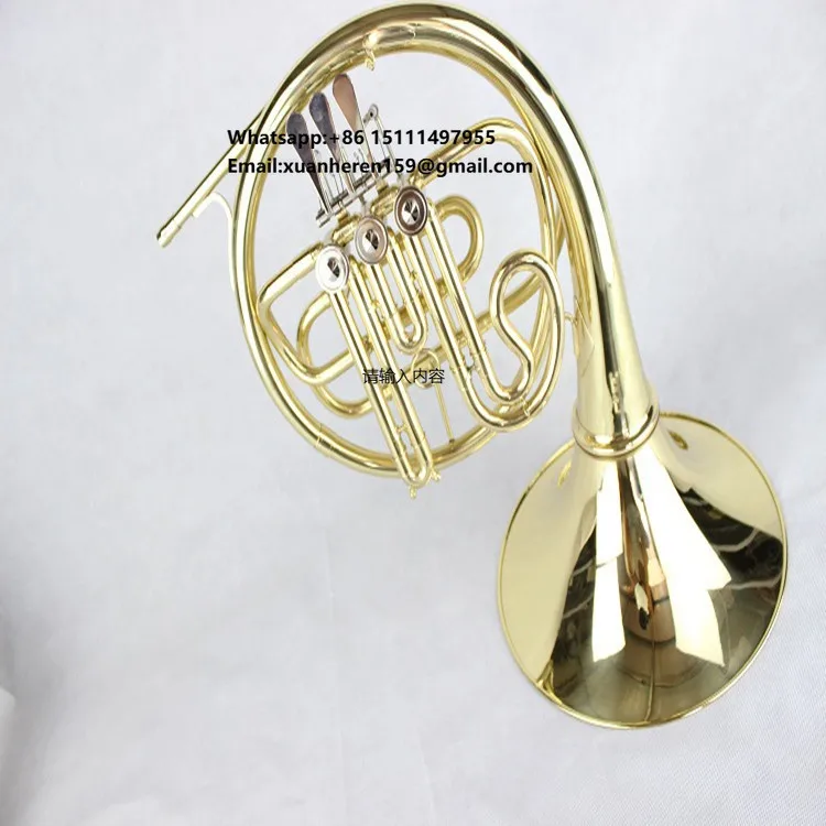 McGivern Musical Instruments B Flat Three-key Single-row Split French Horn with Painted Gold Finish Brasssteel Material