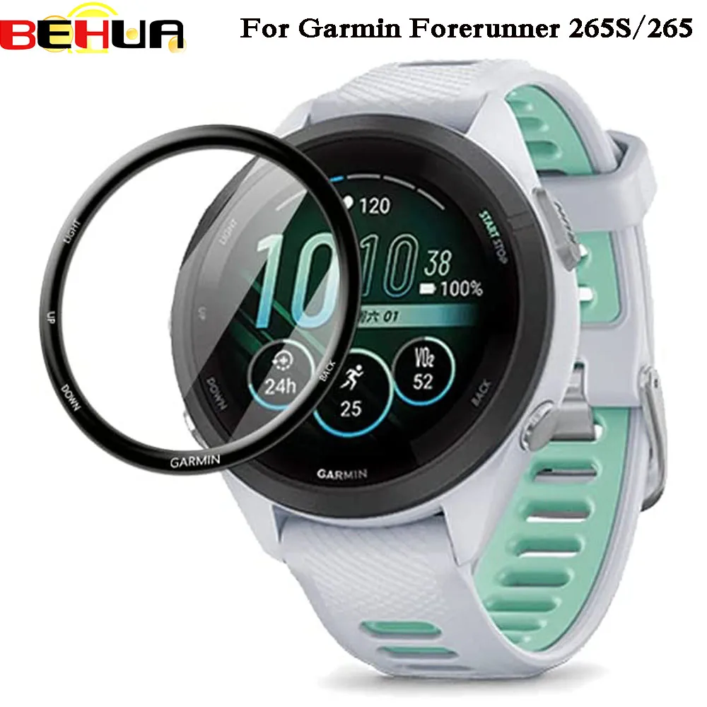 BEHUA HD واضح فيلم ل Garmin Forerunner 265 S 265 SmartWatch الغطاء الواقي ثلاثية الأبعاد تغطية حامي الشاشة المضادة للخدش الأفلام