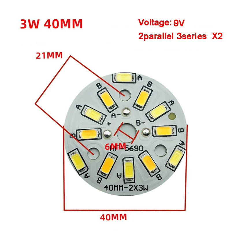 SMD led Chip 3 Colors Segmented two-color 32mm - 100mm Aluminum pcb Base