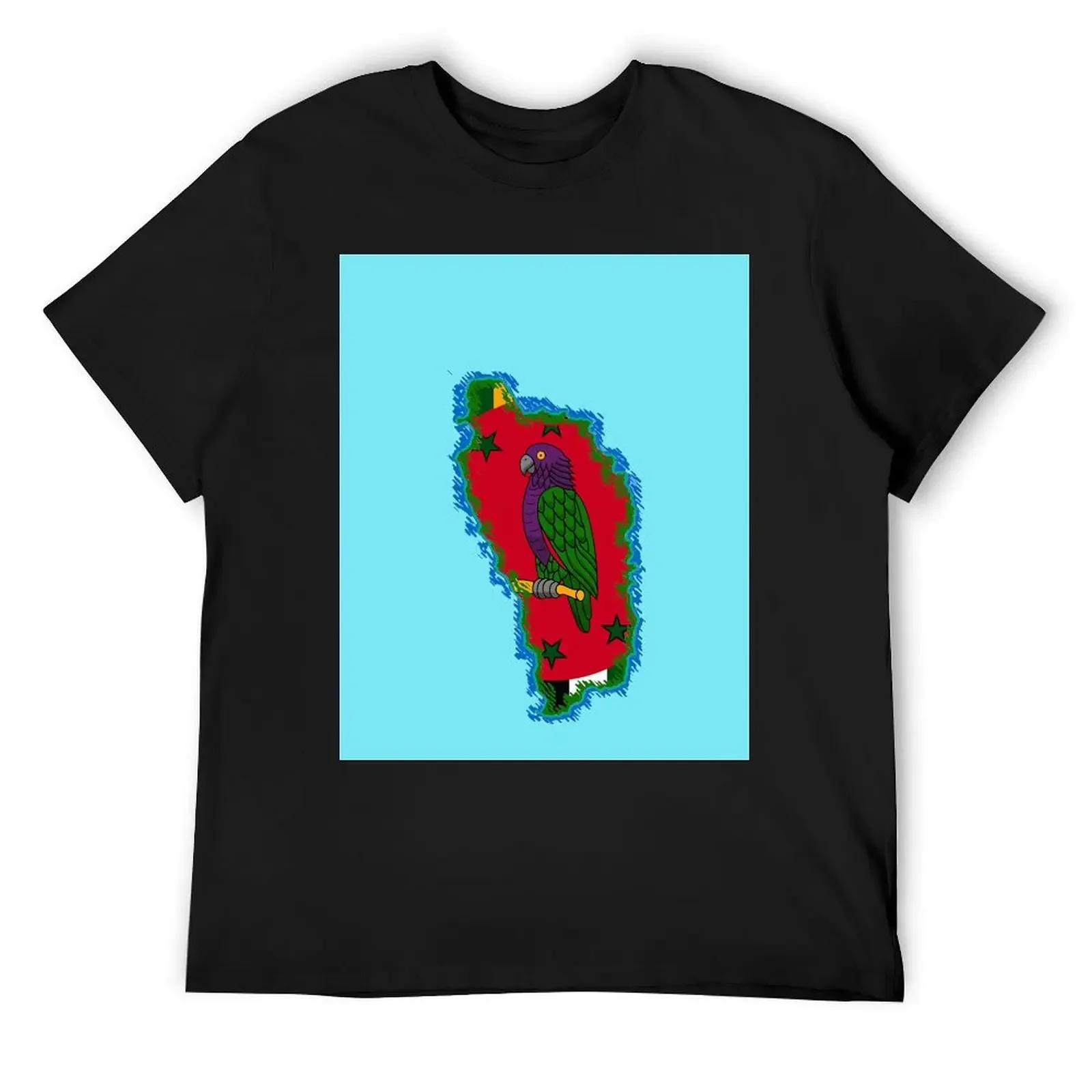 Dominica Map with Dominican Flag T-Shirt plain anime clothes plain black t shirts men