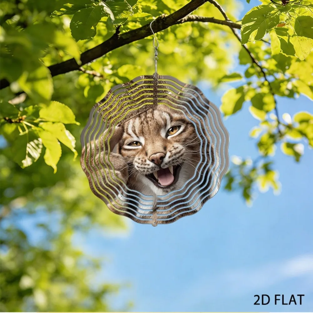 

Elegant Metal Wind Chimes Ocelot Crystal Crown Garden Art Unique 9.8in Iron Decor