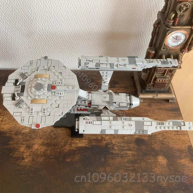 جديد USS Enterprise NCC-1701 MOC نموذج سفينة الفضاء اللبنات DIYAssembly ميدي مقياس سلاح حرب الفضاء الخيال العلمي لعبة الطوب هدية #3