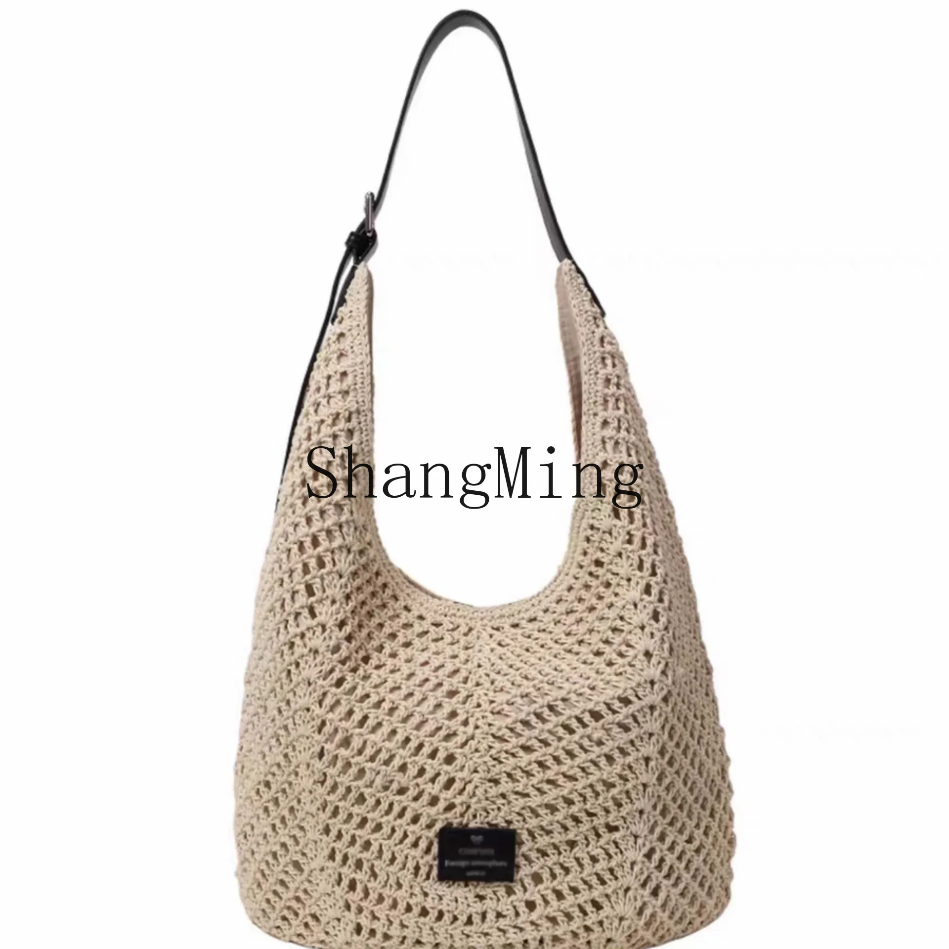 

PYH woven bag women's new summer portable shoulder bag seaside beach messenger bag commuter straw tote