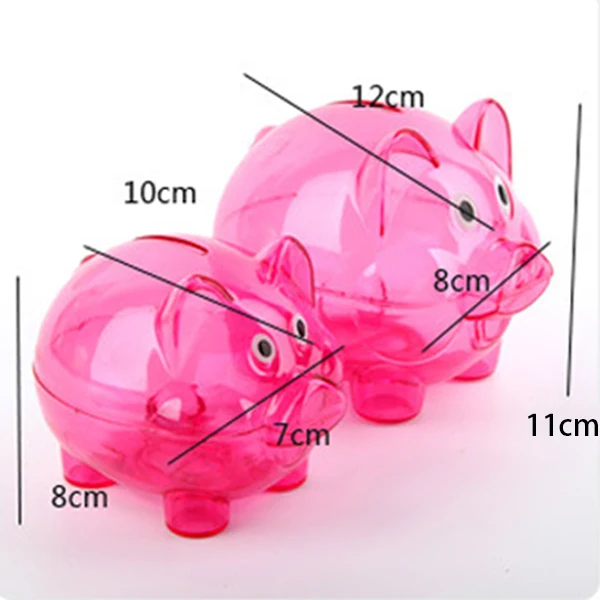 Transparent Plastic Coins Savings Box Piggy Shape Money Box Piggy Bank For Coins Cash Drop Shipping Копилка