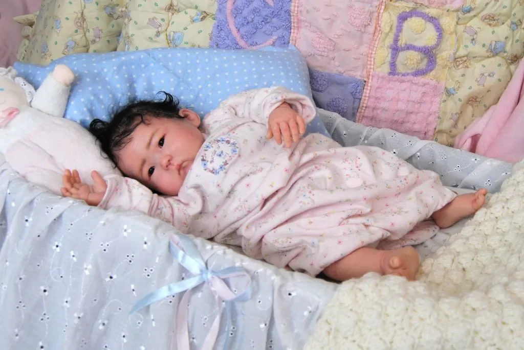 

EGO 20'' Reborn Baby Anming Finished painted doll with Cloth Body New Born Size Asian Boy