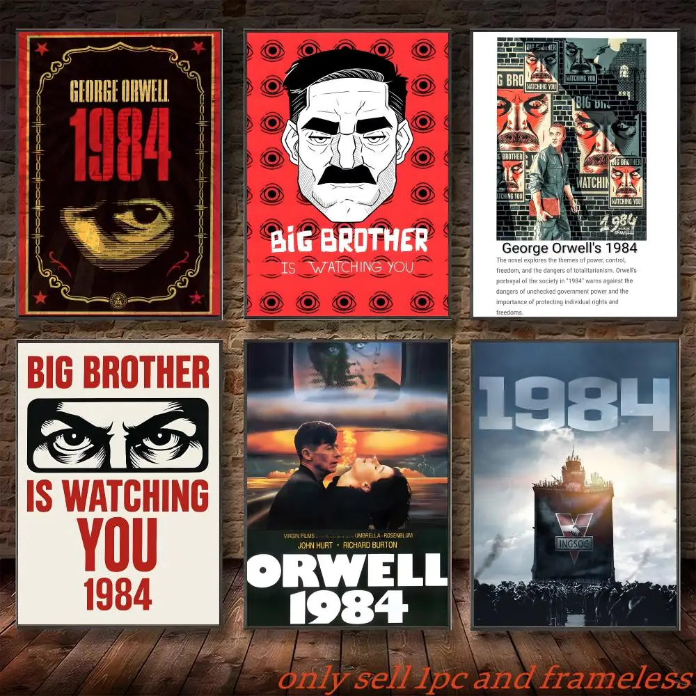 Classic Dystopia Movie N-Nineteen Eighty-Four 2 Poster Poster painting with prints Home bedroom living room decoration gift