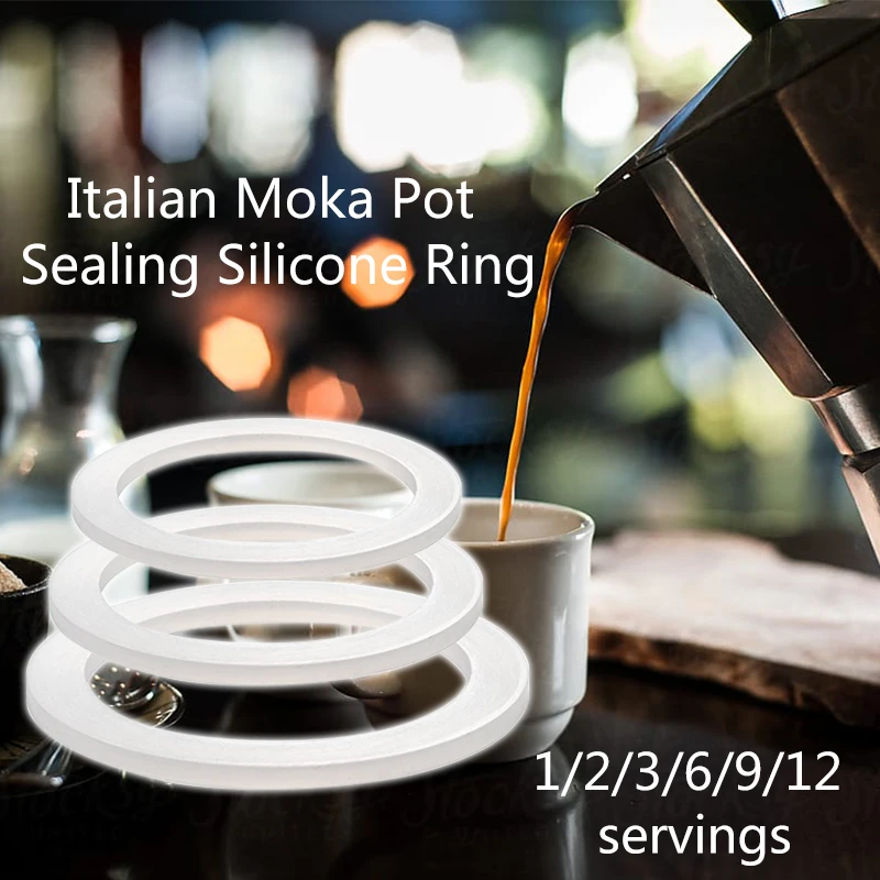 Cup Coffee Pot Rubber Seal Ring Flexible Washer Sealing Rings Gasket Ring Replacenent For Cups Coffee Makers Parts 1/2/3/6/9/12