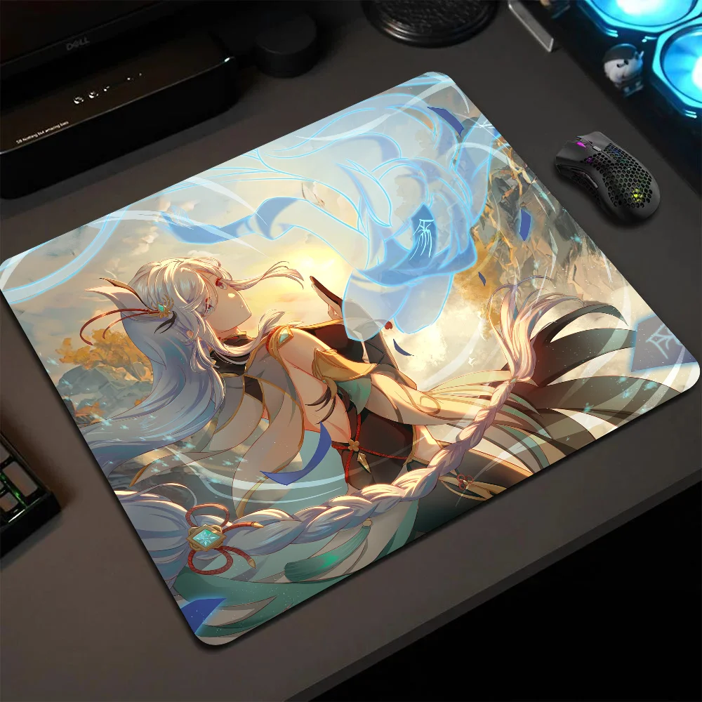 

Shenhe Genshin Impact Mousepad Small LockEdge Mouse Pad For Gamers Computer Desk Pad Anti-slip Rubber