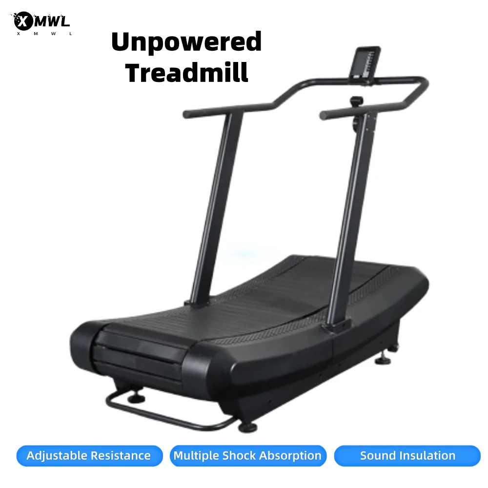 Cinta de correr sin alimentación para gimnasio, equipo de Fitness multifuncional grande curvo ajustable para el hogar, cinta de correr Manual sin potencia, resistencia