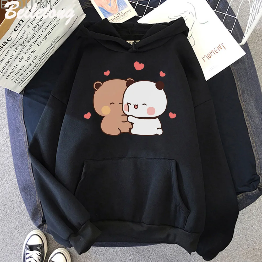 Panda Bear Cute Cartoon Plus Size Hoodie Bubu Dudu Kawaii Clothing Men Women Couple Sweatshirts Harajuku Girl Boy Warm Pullover