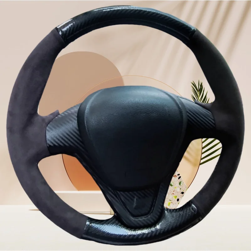 

Car Steering Wheel Cover For Tesla Model 3 2015-2021 Model Y 2019-2021 Customized Hand-stitched Suede Leather Car Accessories