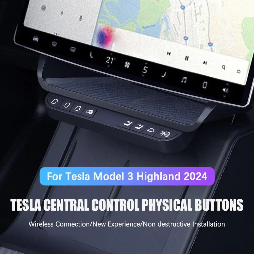 

Для Tesla Model Y/3 Highland 2024, беспроводная умная кнопка, ящик для хранения центрального экрана, ключи управления регулировкой сиденья двери автомобиля