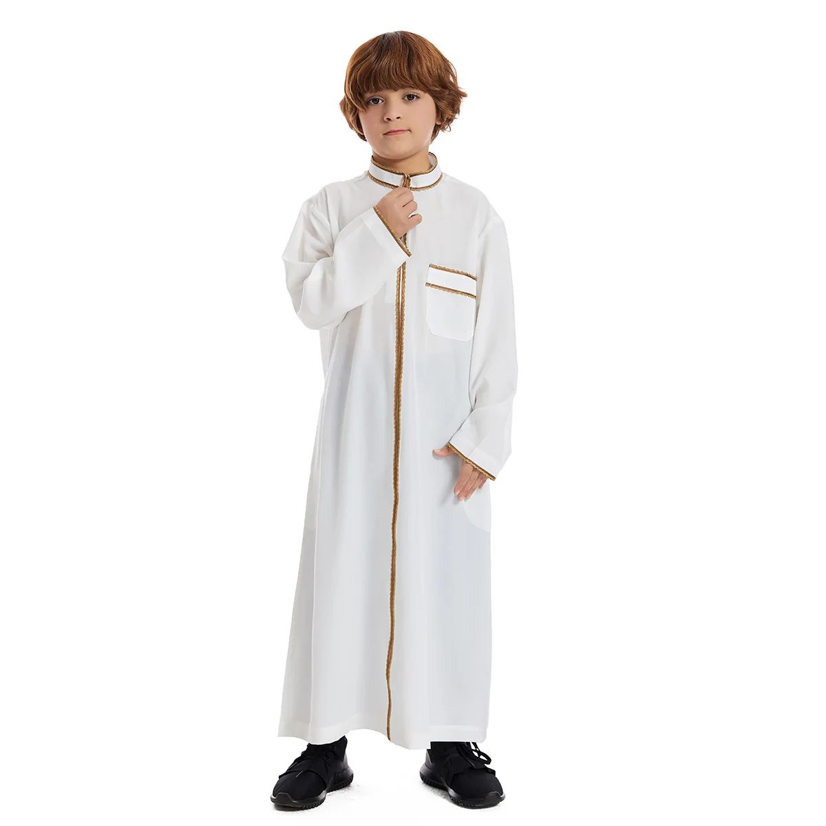 Kids Long Robe Boys Muslim Kimono Dishdasha Modest Islamic Dubai Saudi Abayas Prayer Kaftan Ramadan Morocco Jubba Abaya Thobe